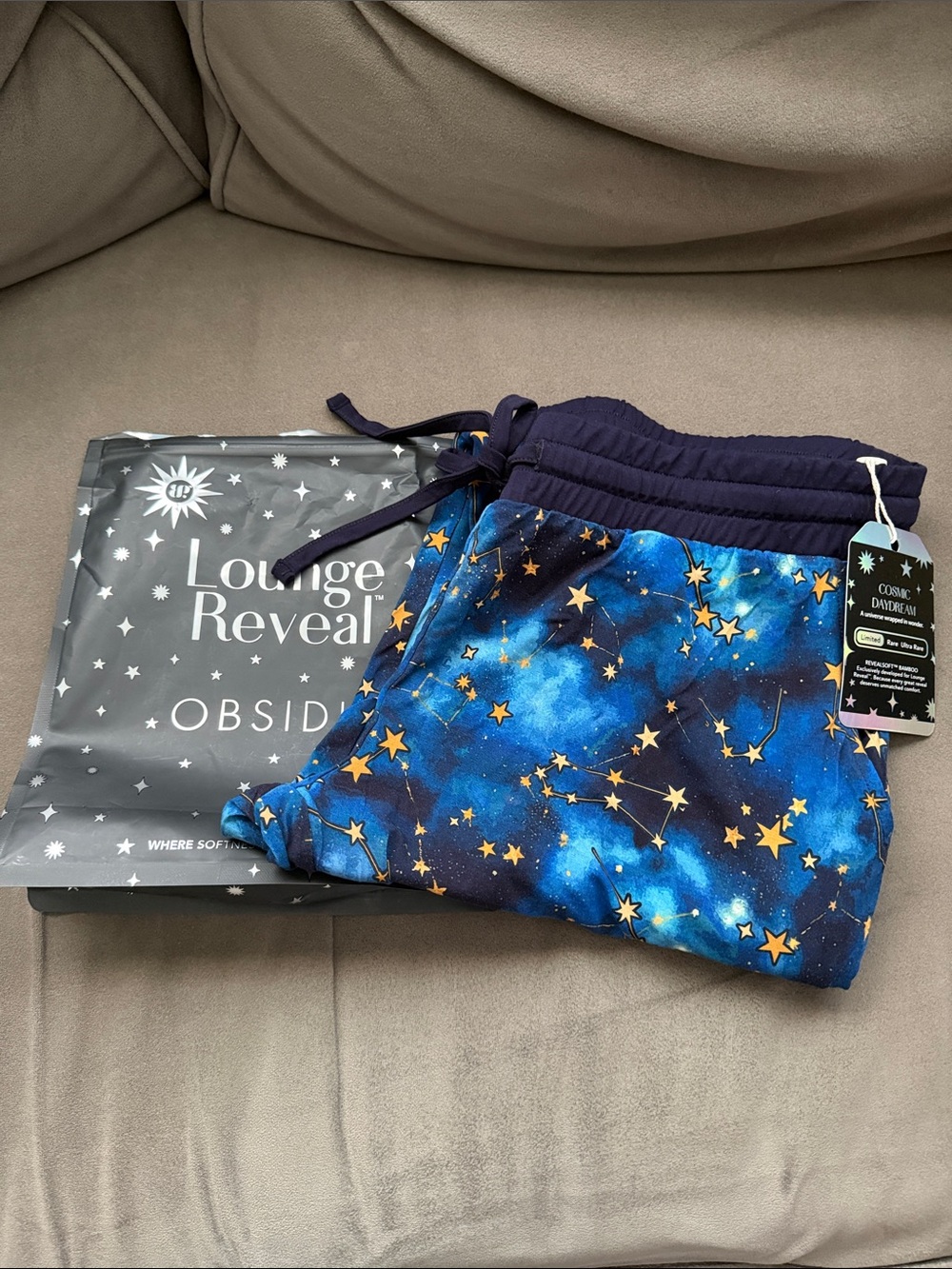 BP Lounge Reveal Obsidian Cosmic Star Print Lounge Pants - Blue